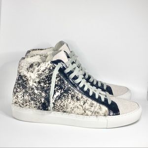 NEW P448 Star 2.0 Sneaker Calf Hair Leather High Top Women's Size 39EU/9US